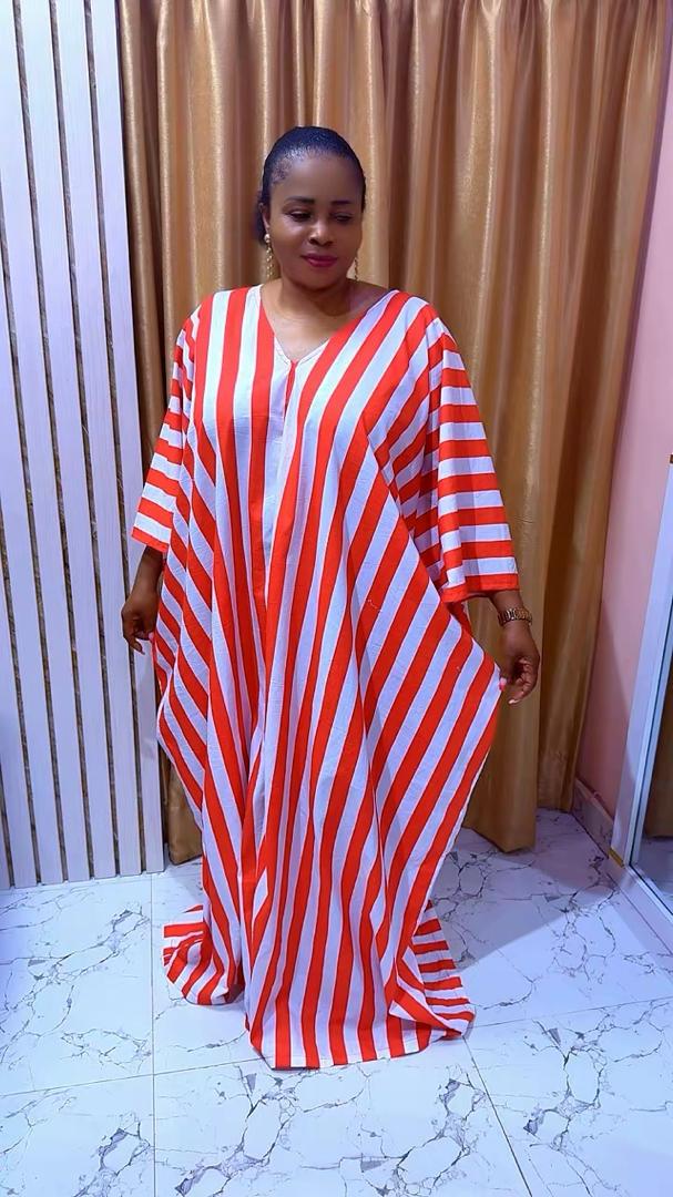 Unique Stripe Boubou Gown