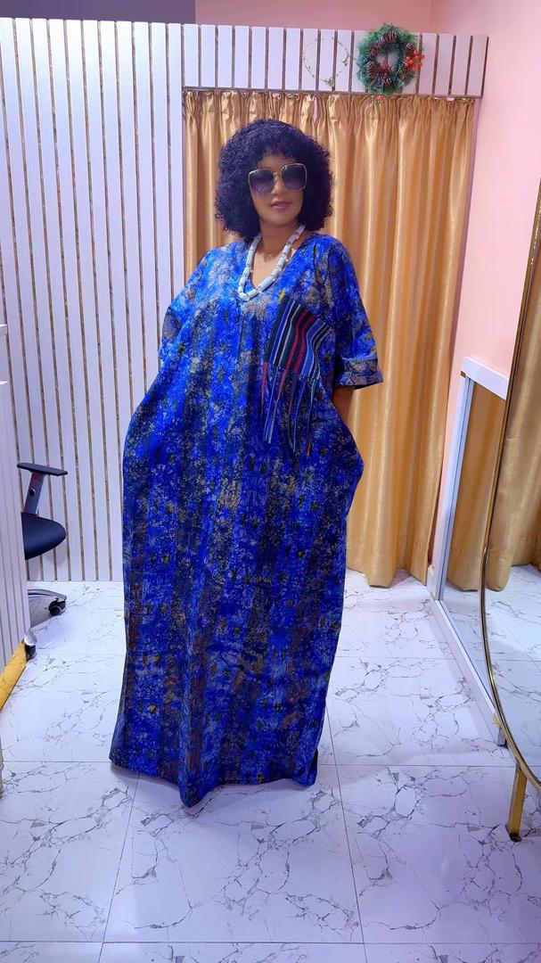Classic Adire Boubou Gown