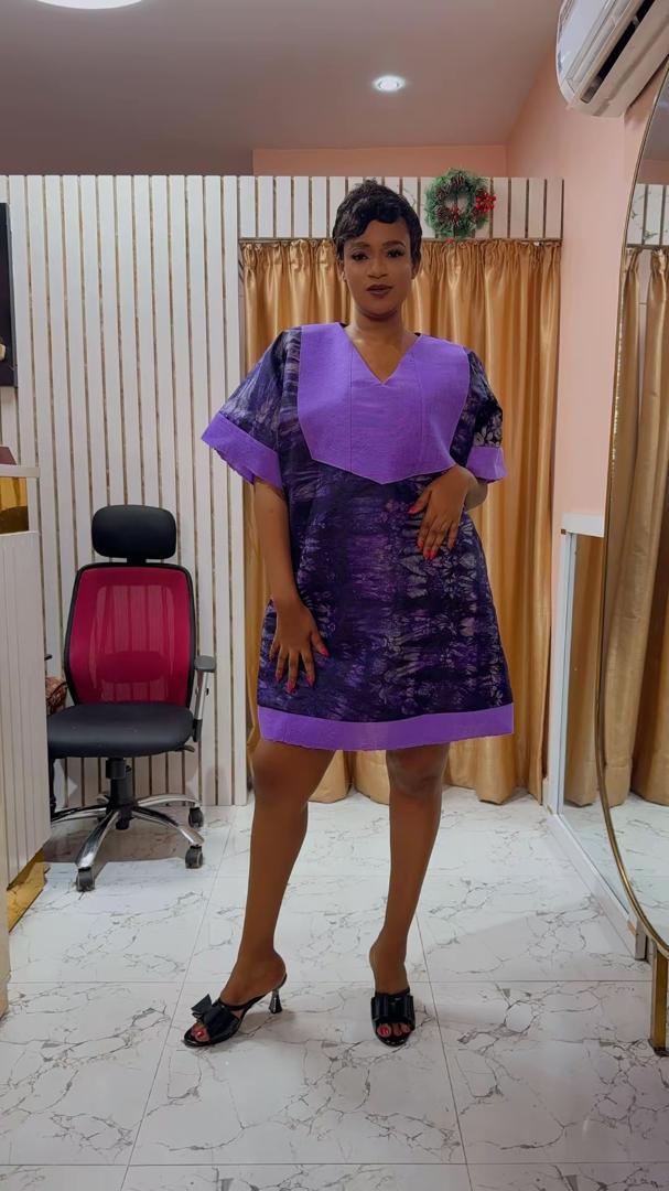 Adire Aso-Oke Mini Gown