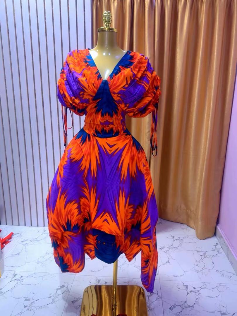 Plunging Sweetheart Handkerchief Gown